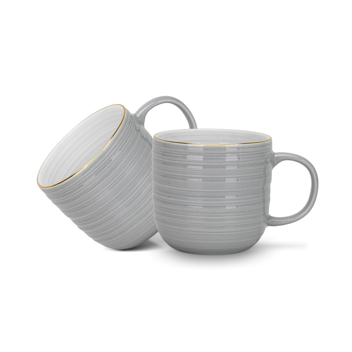 Fissman 2 Pieces Mugs Firmina Gray 350Ml New Bone China
