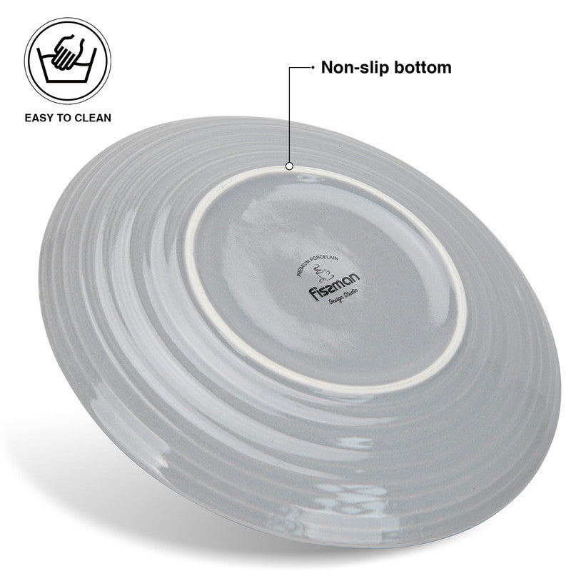Fissman 2 Pieces Plates Firmina Gray 21Cm New Bone China