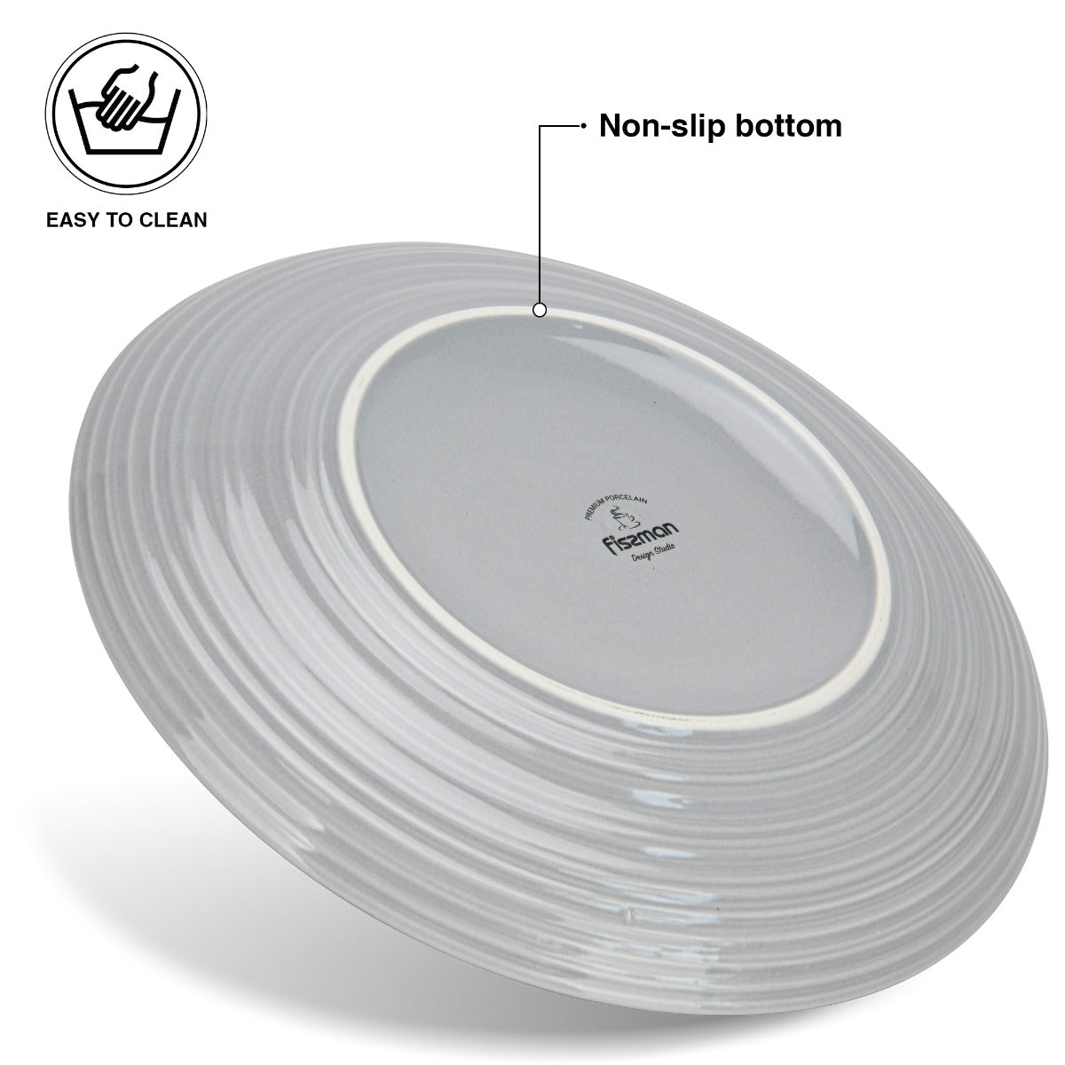 Fissman 2 Pieces Plates Firmina Gray 26Cm New Bone China
