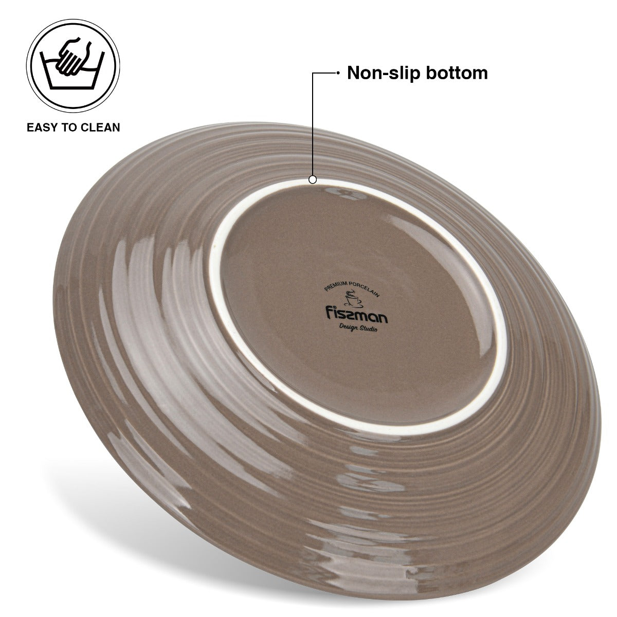 Fissman 2 Pieces Plates Firmina Brown 21Cm New Bone China