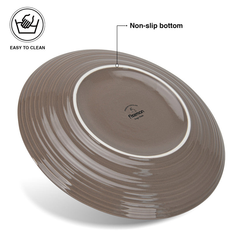 Fissman 2 Pieces Plates Firmina Brown 26Cm New Bone China