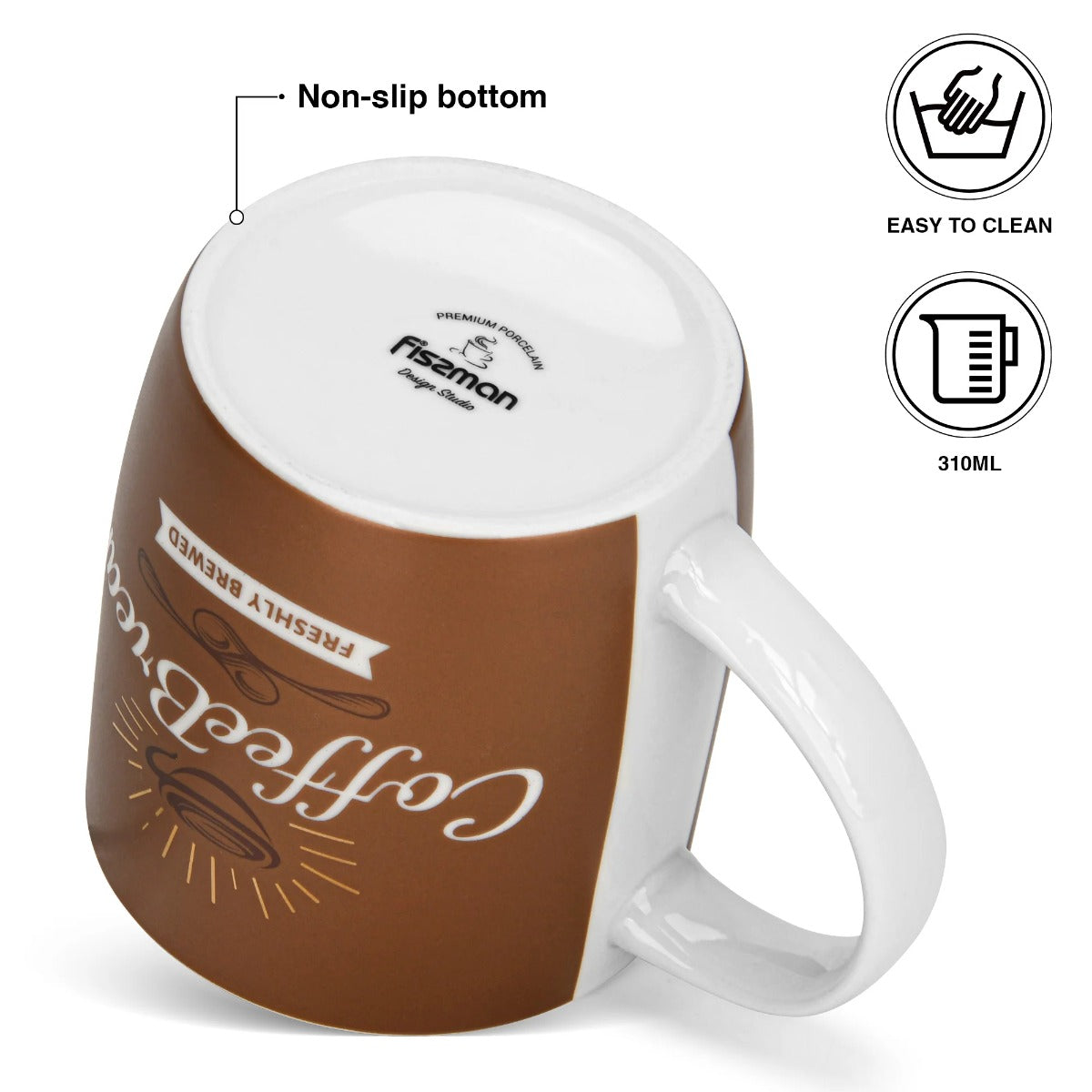Fissman 2 Piece Mugs 310ML Coffee Break