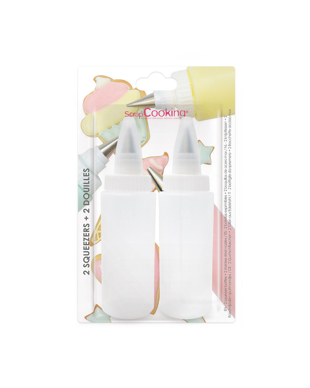 Scrapcooking 2 Squeeze Bottles & 2 Icing Piping Tips