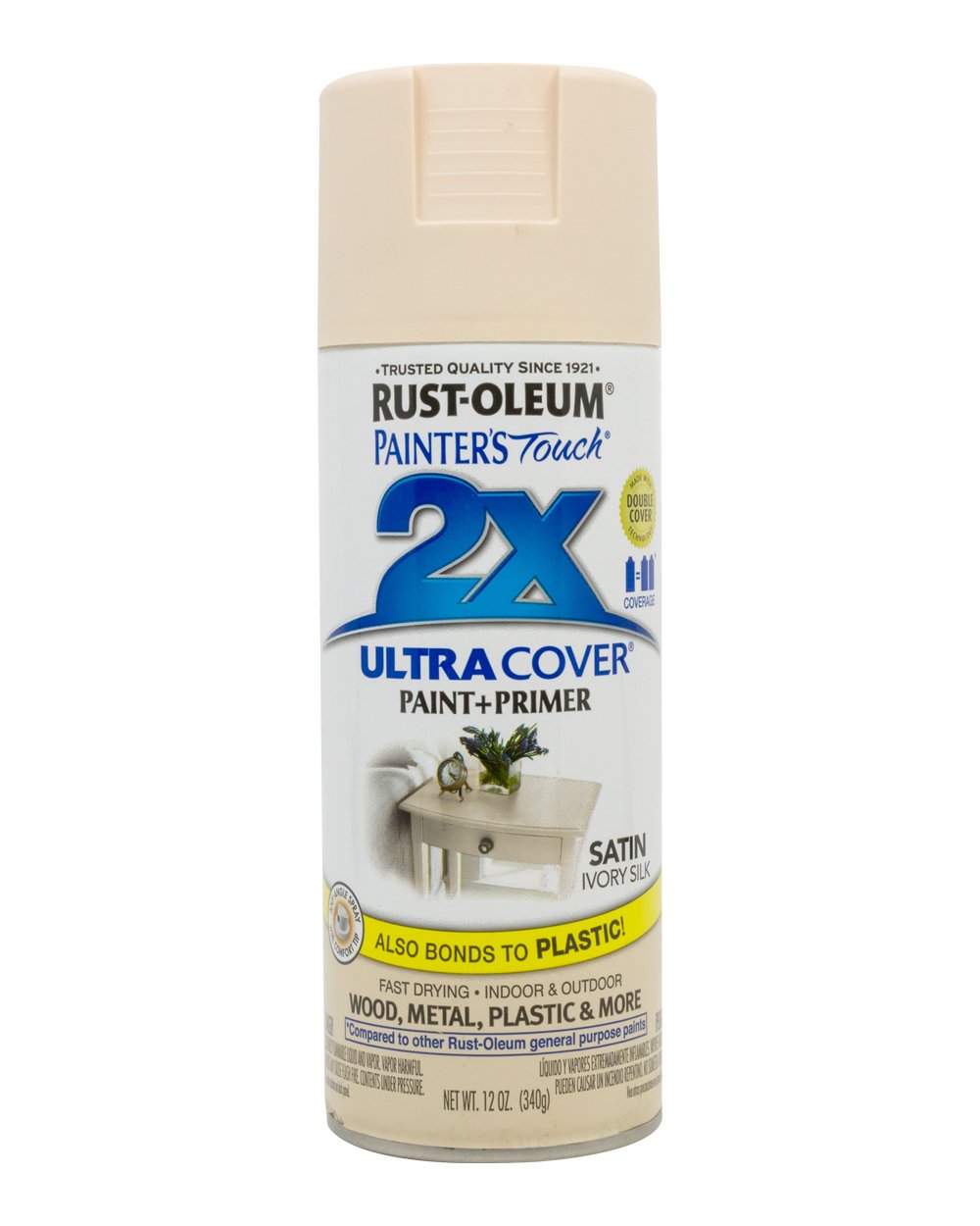 RustOleum 12oz Painters Touch 2X Ultra Cover Satin Ivory Silk