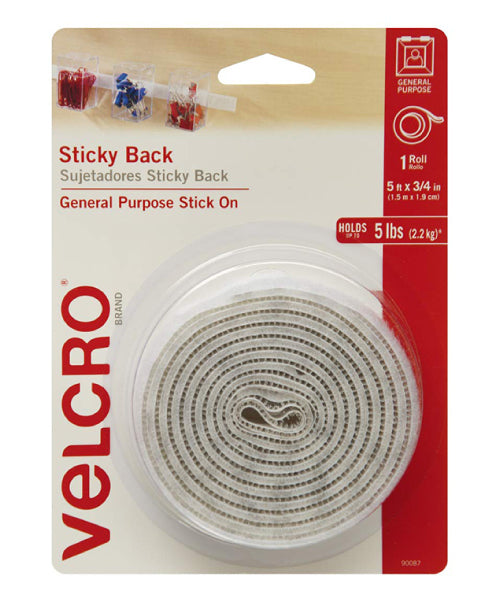 Velcro Tape 3/4inch X 5ft. White