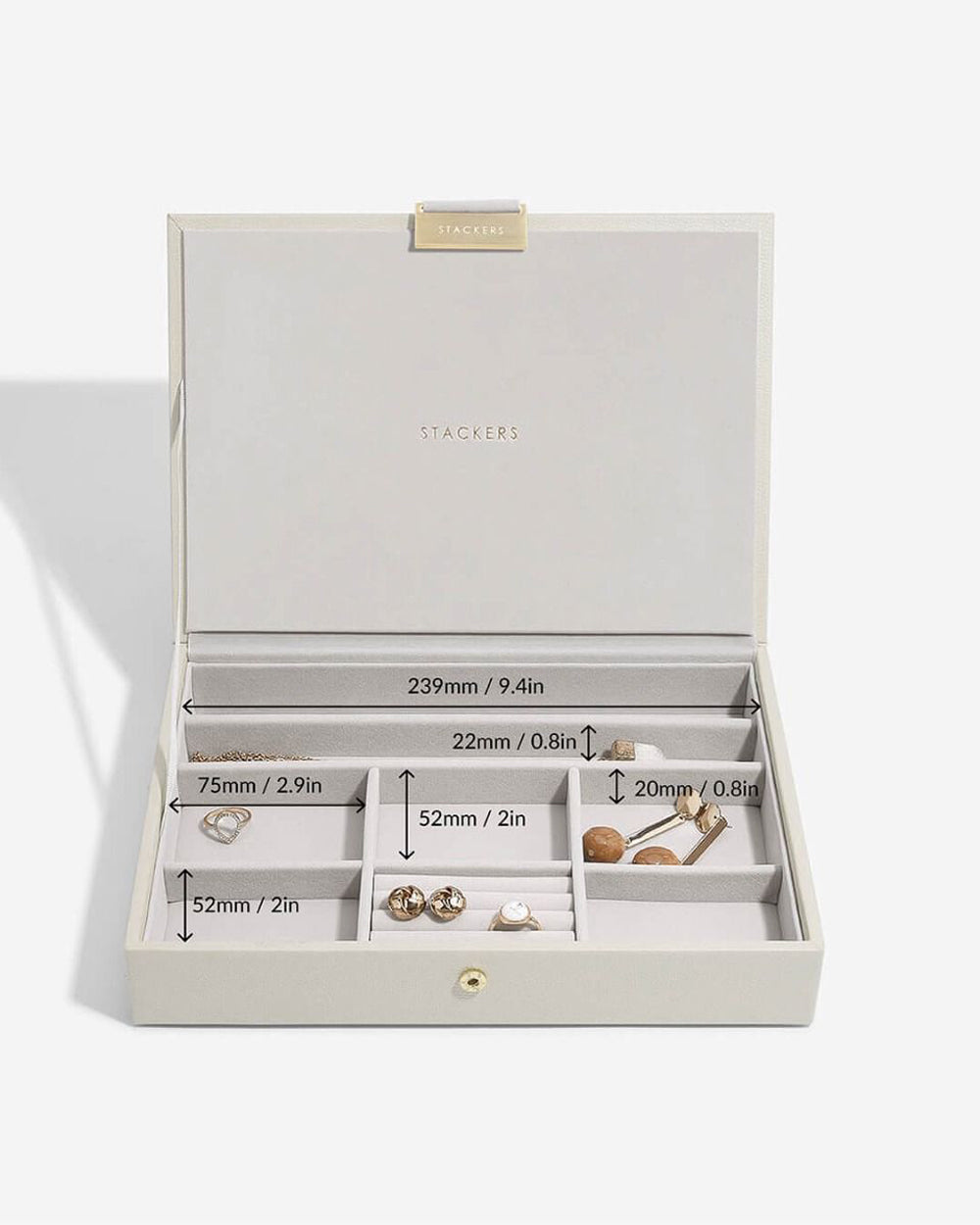Stackers Classic Jewellery Box with Lid Oatmeal