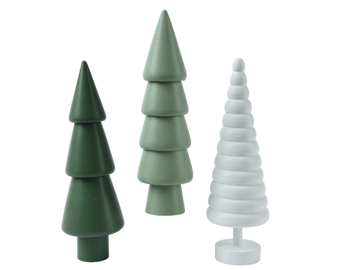 Homesmiths Tree Pinewood White Light Green Dark Green 35cm