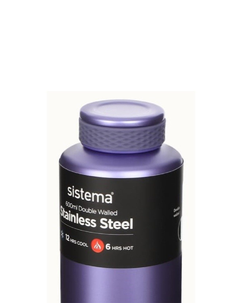 Sistema 600ML Chic Stainless Steel Bottle Purple