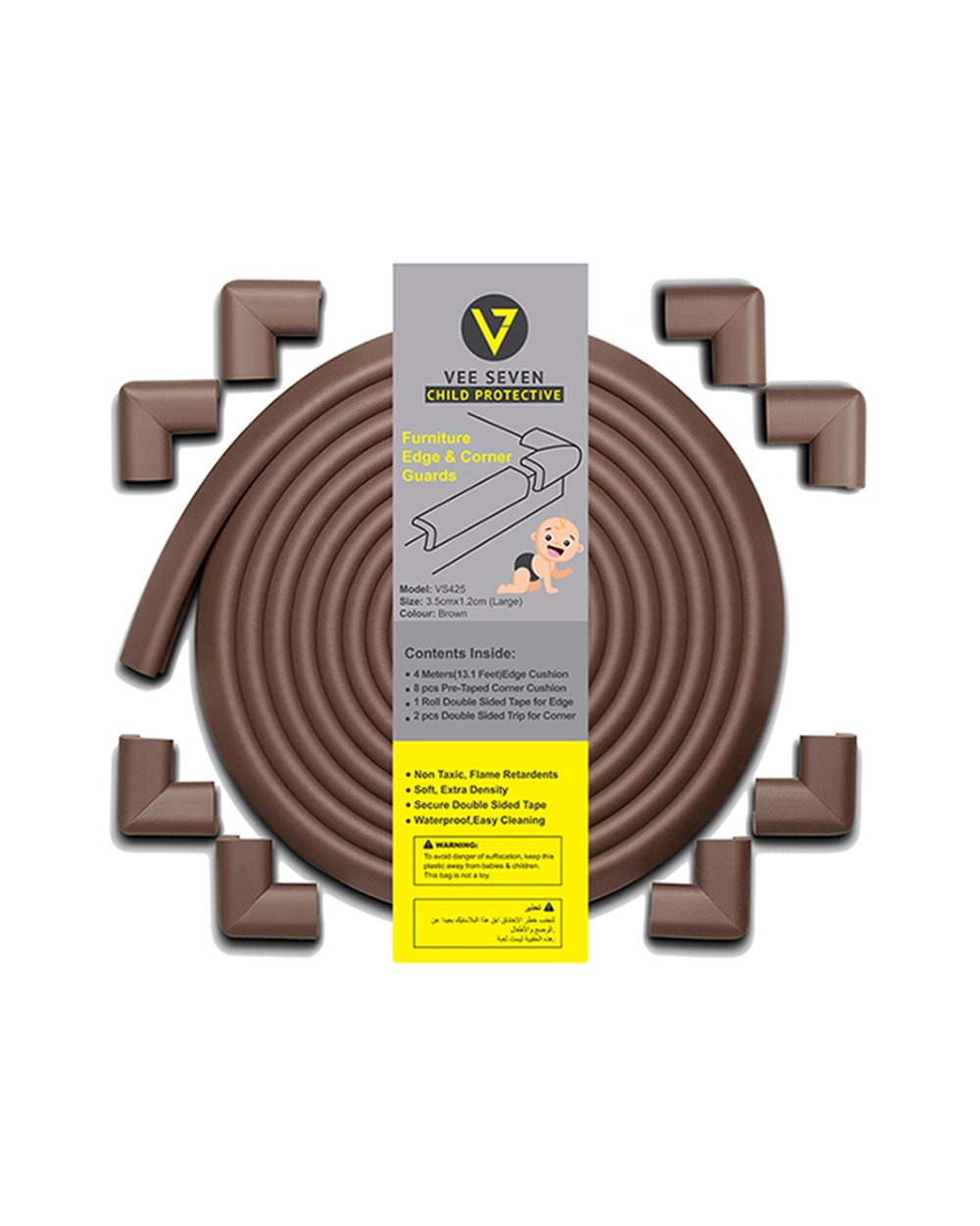 Vee Seven Edge Guard Large with 8 Corner Brown Large