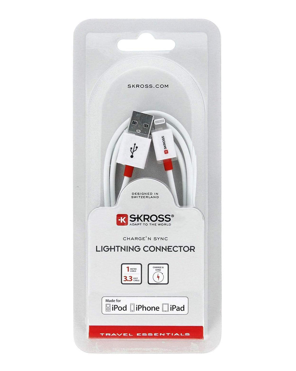 SKROSS Essentials Charge & Sync Lightning Connector 1 Meter Cable White