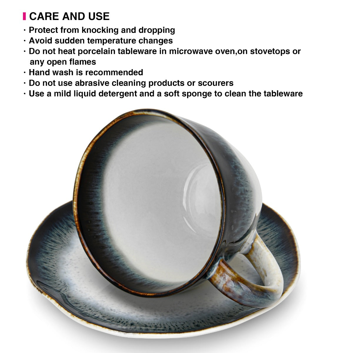 Fissman Galactica 230 ml Set of 2 Cups With Saucers