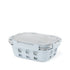 Beola 3 Compartment Glass Food Storage Container With Silicone Protective Sleeve, 1050Ml Ice Blue