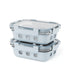 Beola Set Of 2 Glass Food Storage Containers With Silicone Protective Sleeve,  640Ml Ice Blue