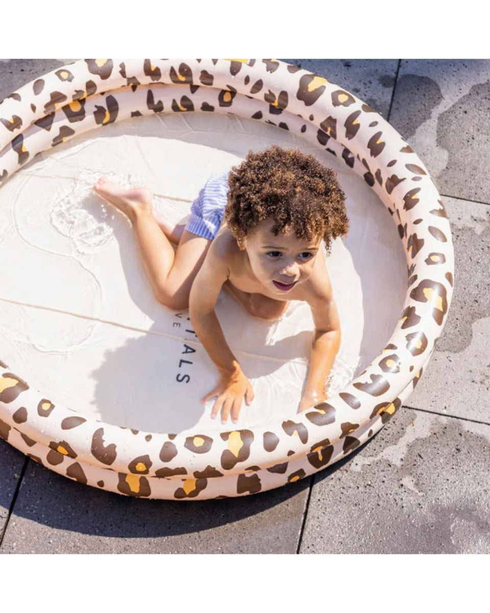 Swim Essentials Beige Leopard Printed Children's Pool 100cm 2 Rings