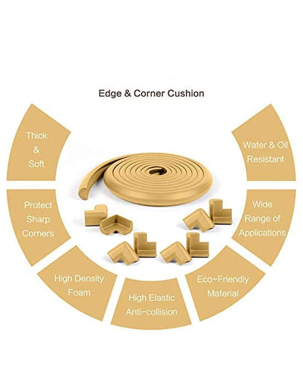 Vee Seven Edge & 8 Corner Guard Light Brown Large