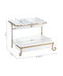 Shallow 2 Tier Rectangle Serving Set with Gold Stand 8 inch & 2 inch
