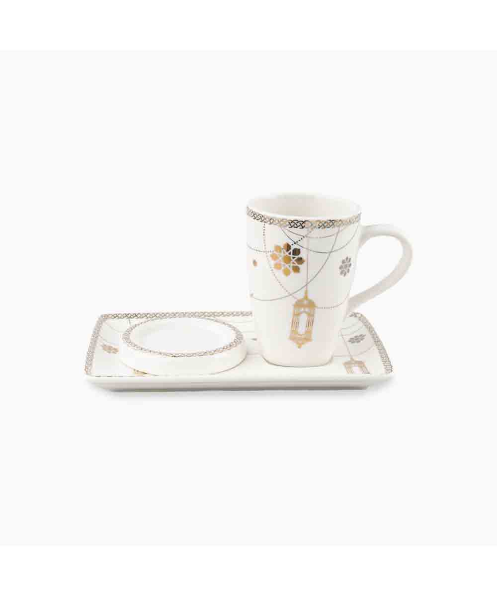 Rosa Farha Mug With Plate & Cover