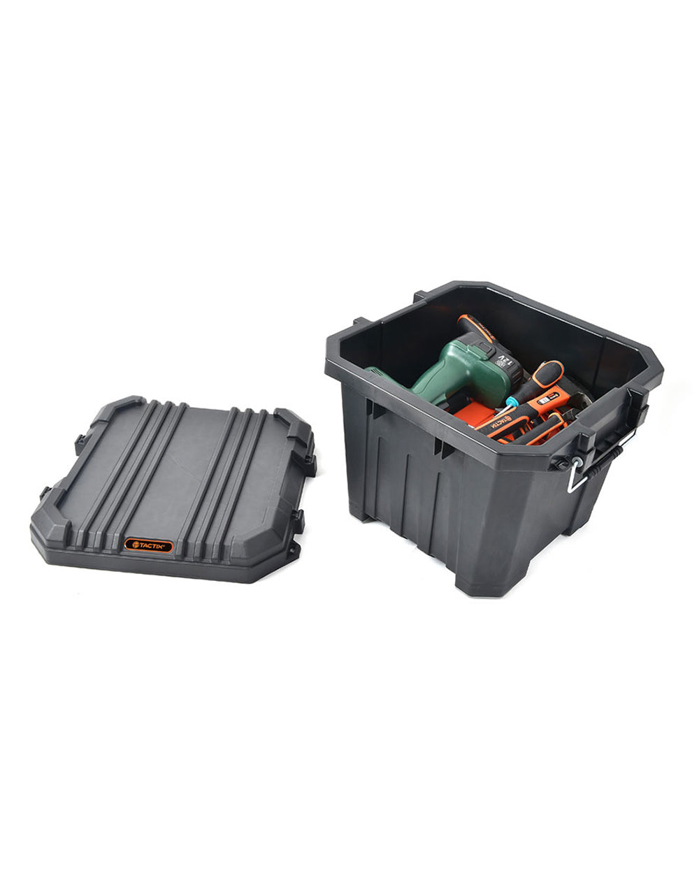 Tactix 30L Heavy Duty Storage Box 40.8 x 38.3 x 32.5 cm Black