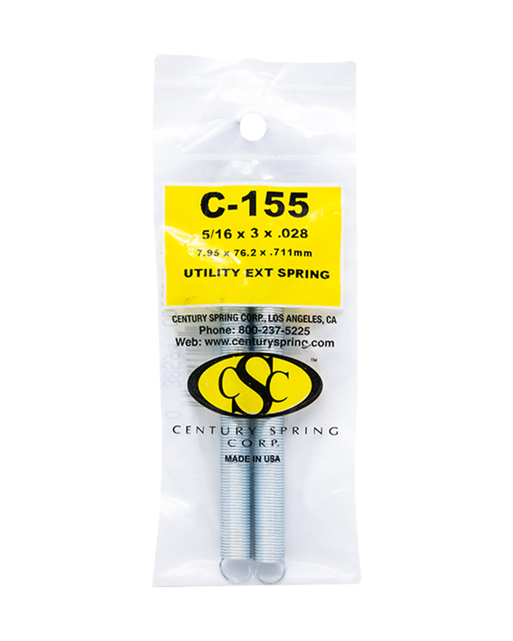 Utility Extension Spring Pack Of 2 - 7.95 x 76.2 x .711 mm