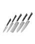 Samura Harakiri Kitchen Knives with Black Handles Set of 5 Paring, Utility & Chef's Knife