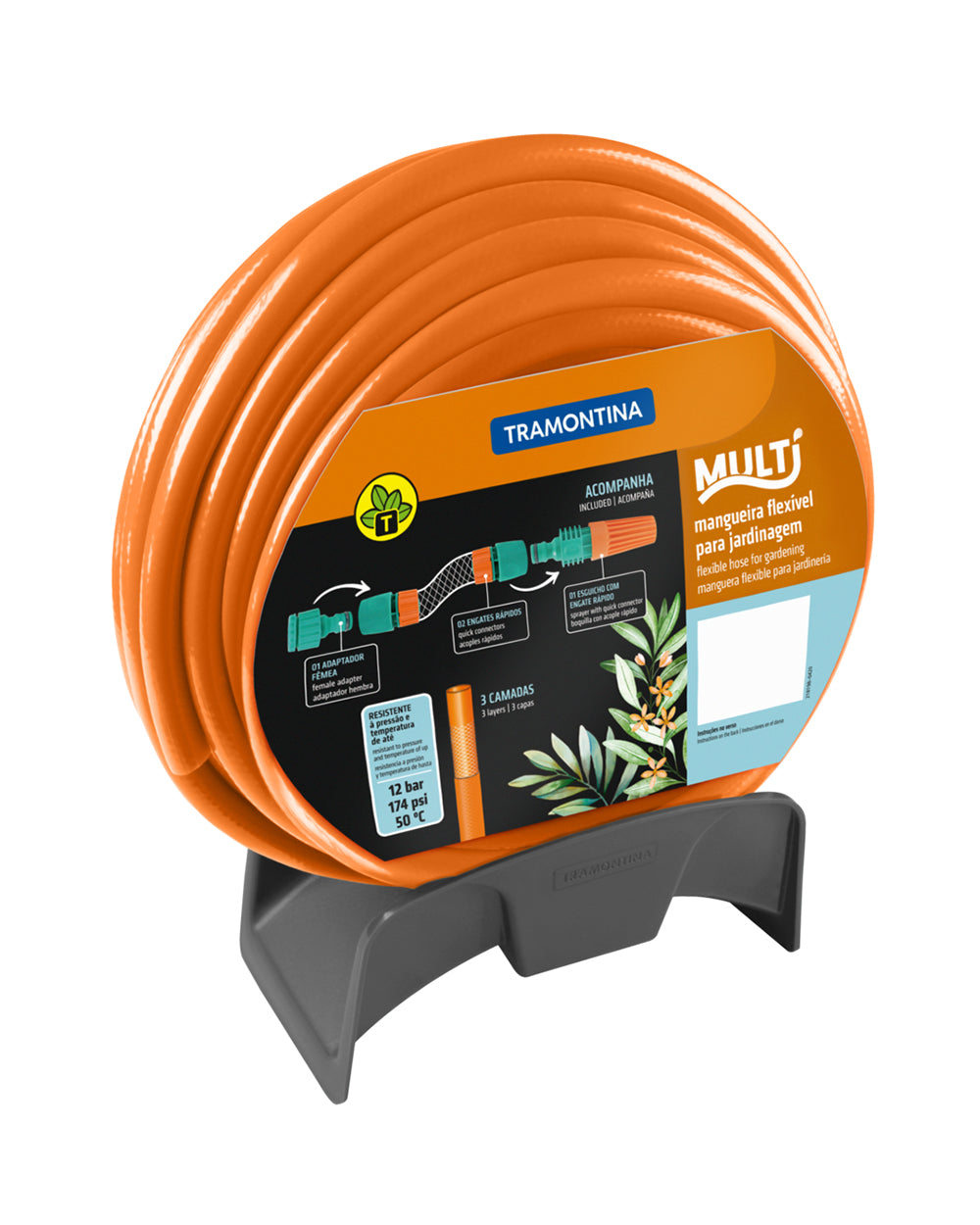 Tramontina Garden Hose 15 Metre with Hose Wall Rack
