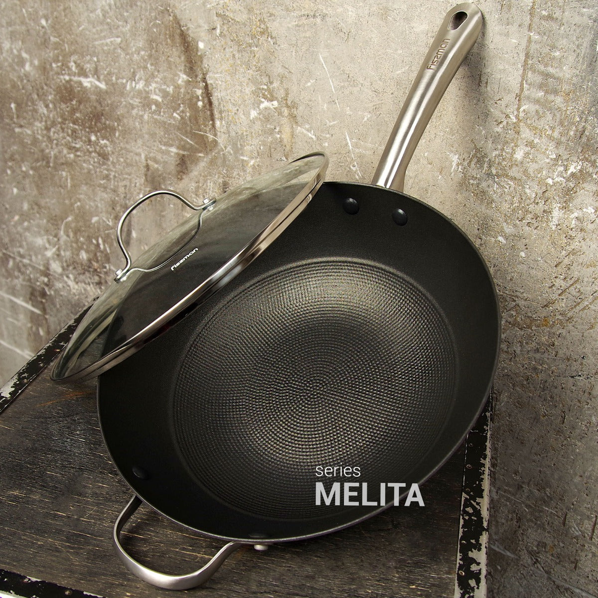 Fissman Wok Pan Melita 30 x 8cm with Glass LID