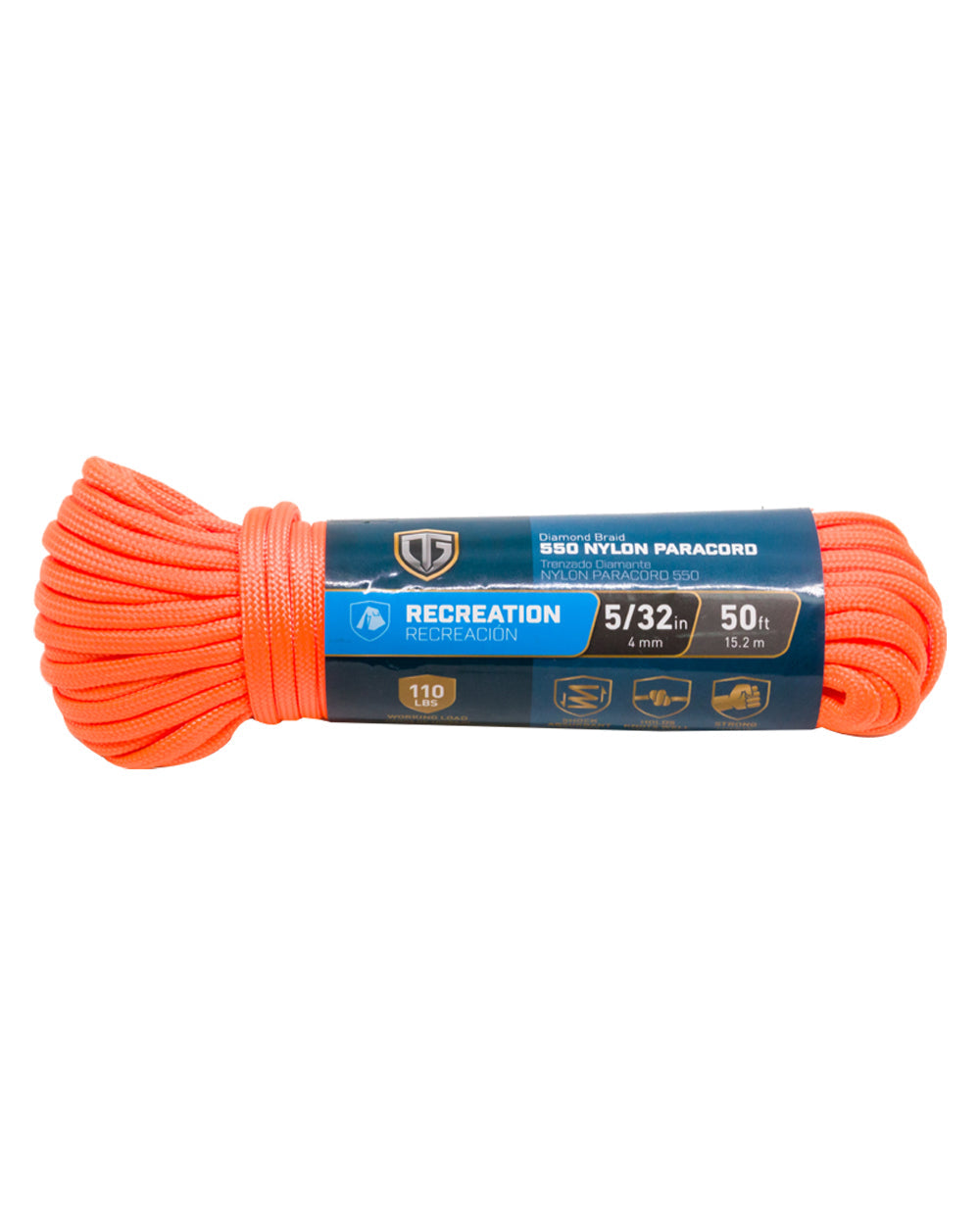 Tru-Guard Orange Para Cord 4mm x 15.2 Metre