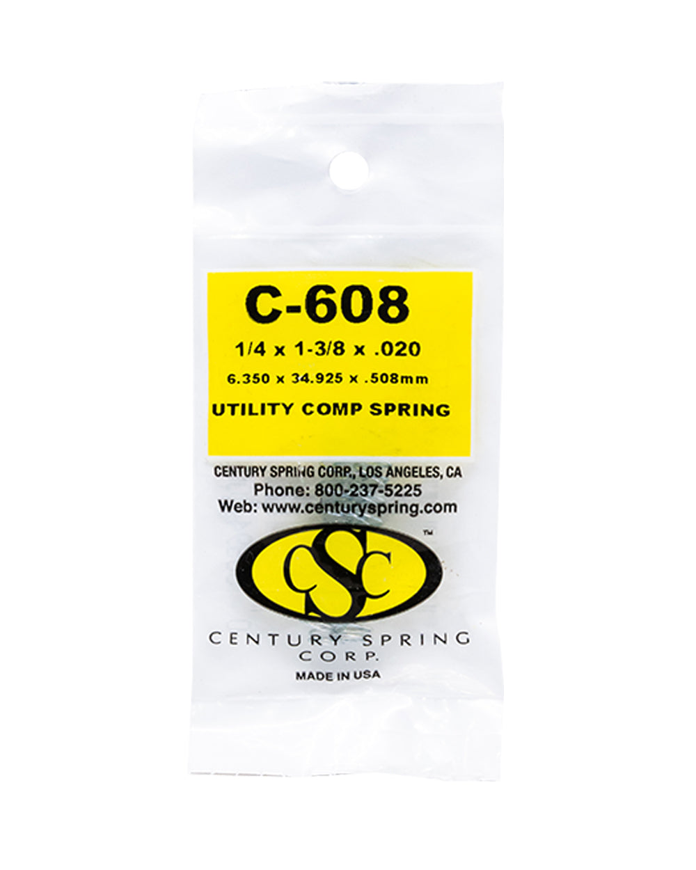 Utility compression Spring Pack Of 2 - 6.350 x 34.925 x .508 mm