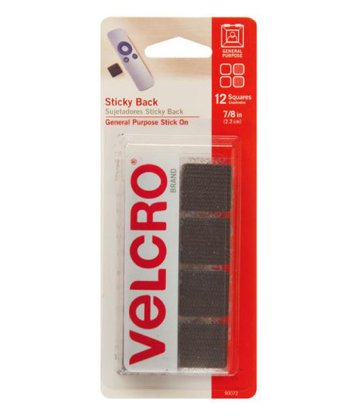 Velcro Square 7/8 Inches Black