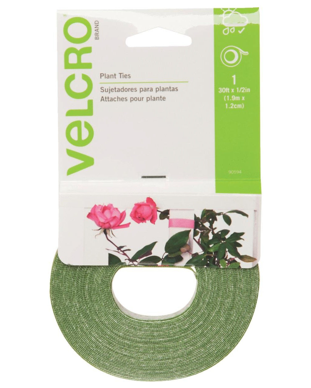 Velcro 30 Ft X 1/2 Inches Plant Ties Green