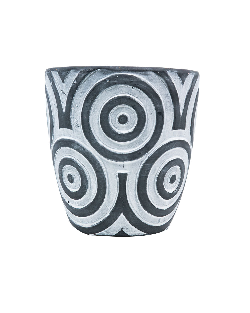 Yinggao Ceramic Pot Circles 14.5cm Grey