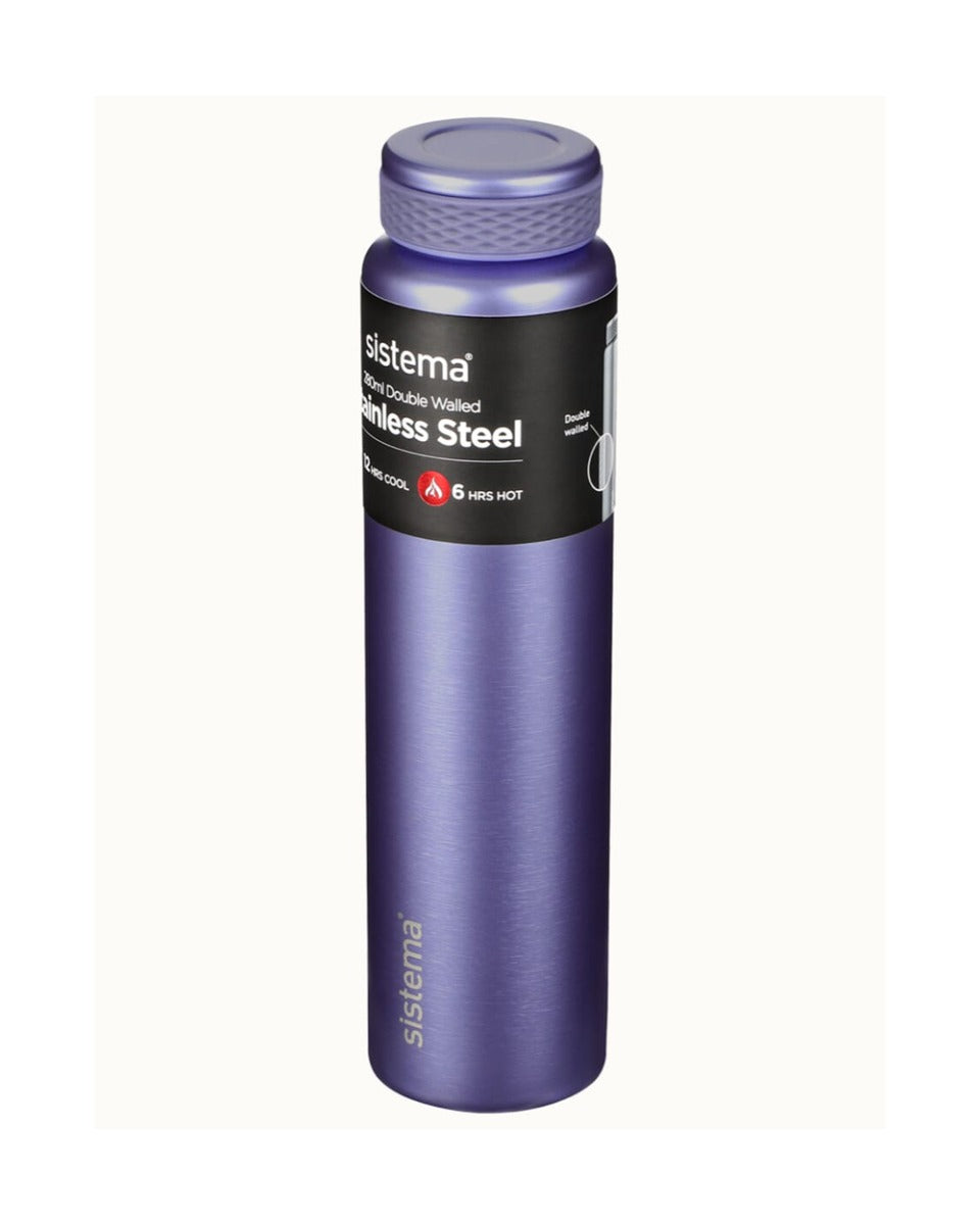 Sistema 280ML Chic Stainless Steel Bottle Purple