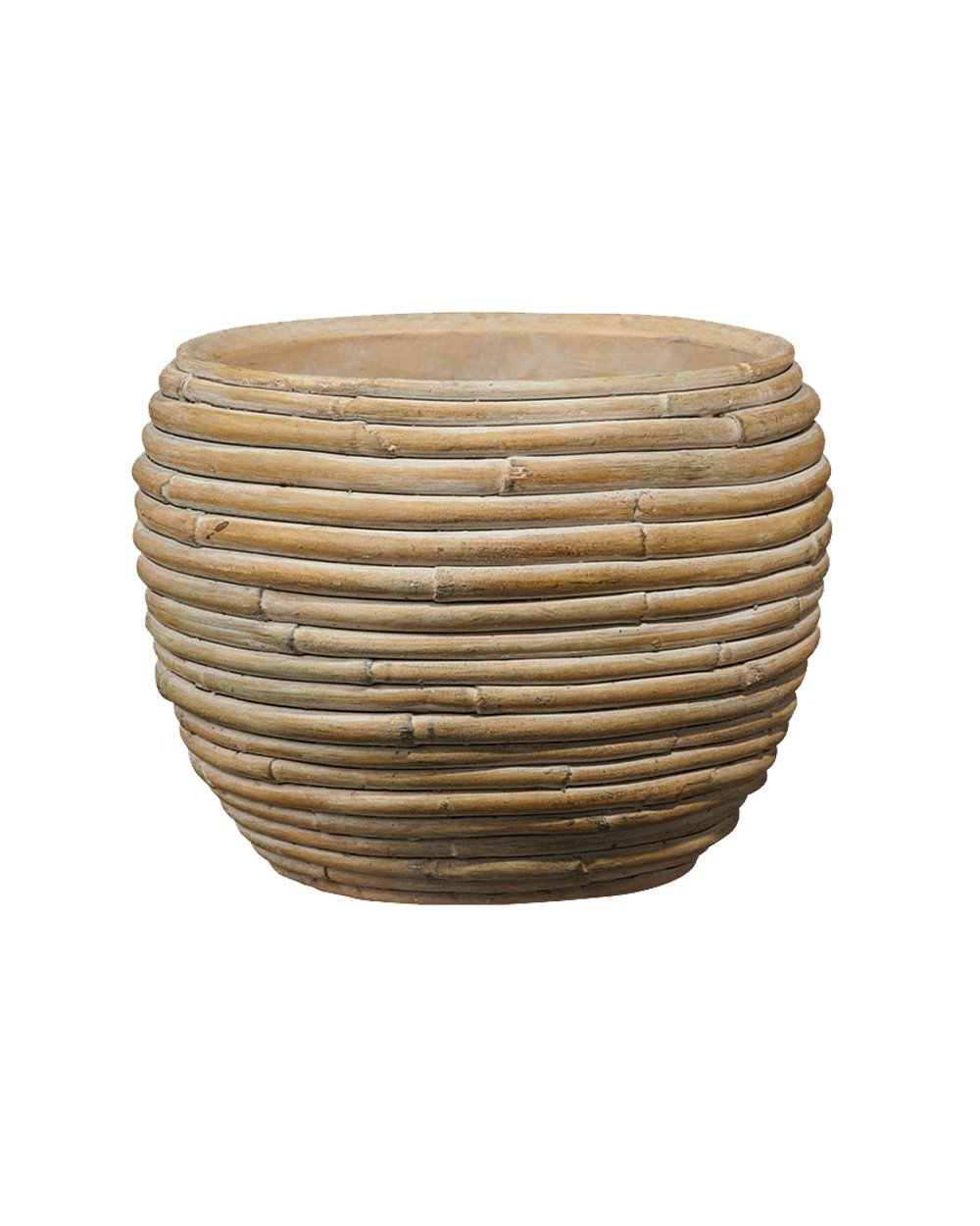 SK Maynmar Bamboo Round Planter 16cm Brown