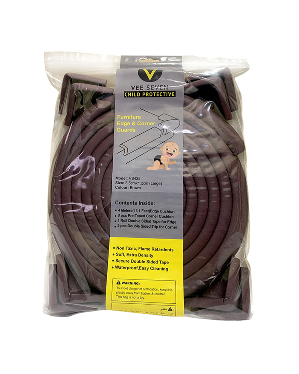 Vee Seven Edge Guard Large with 8 Corner Brown Large