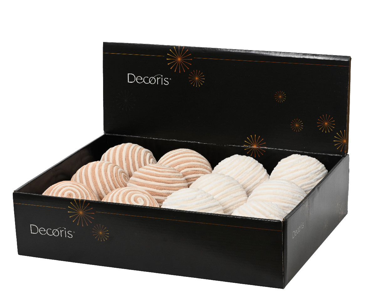 Homesmiths Bauble Foam 2 Colors Assorted Pearl + Pecan Brown Winter White + Pearl 10cm