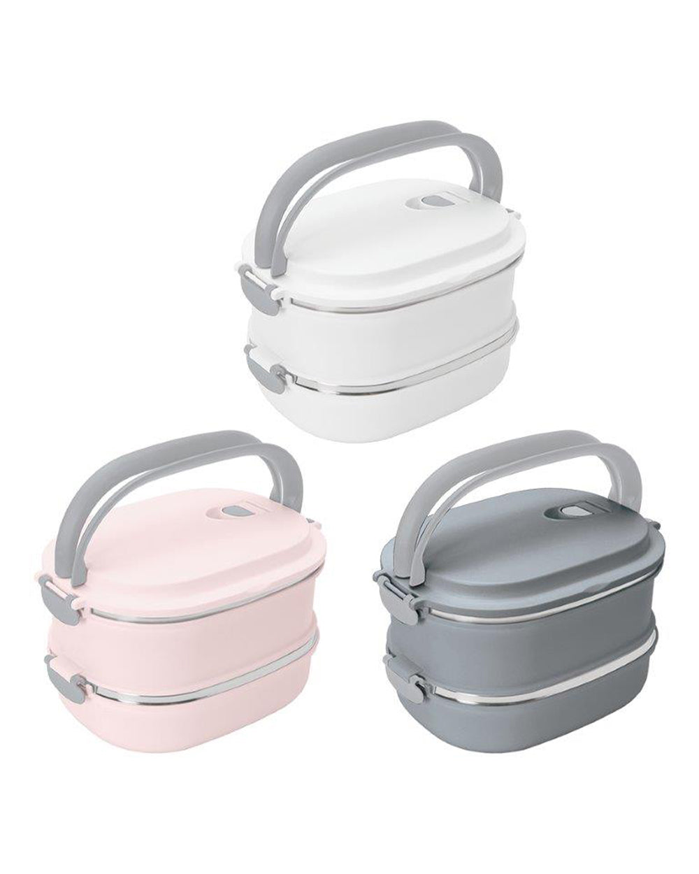 Simplify 50oz Oblong 2 Tier Stainless Steel Insulated Lunch Box Assorted 1 Pieces