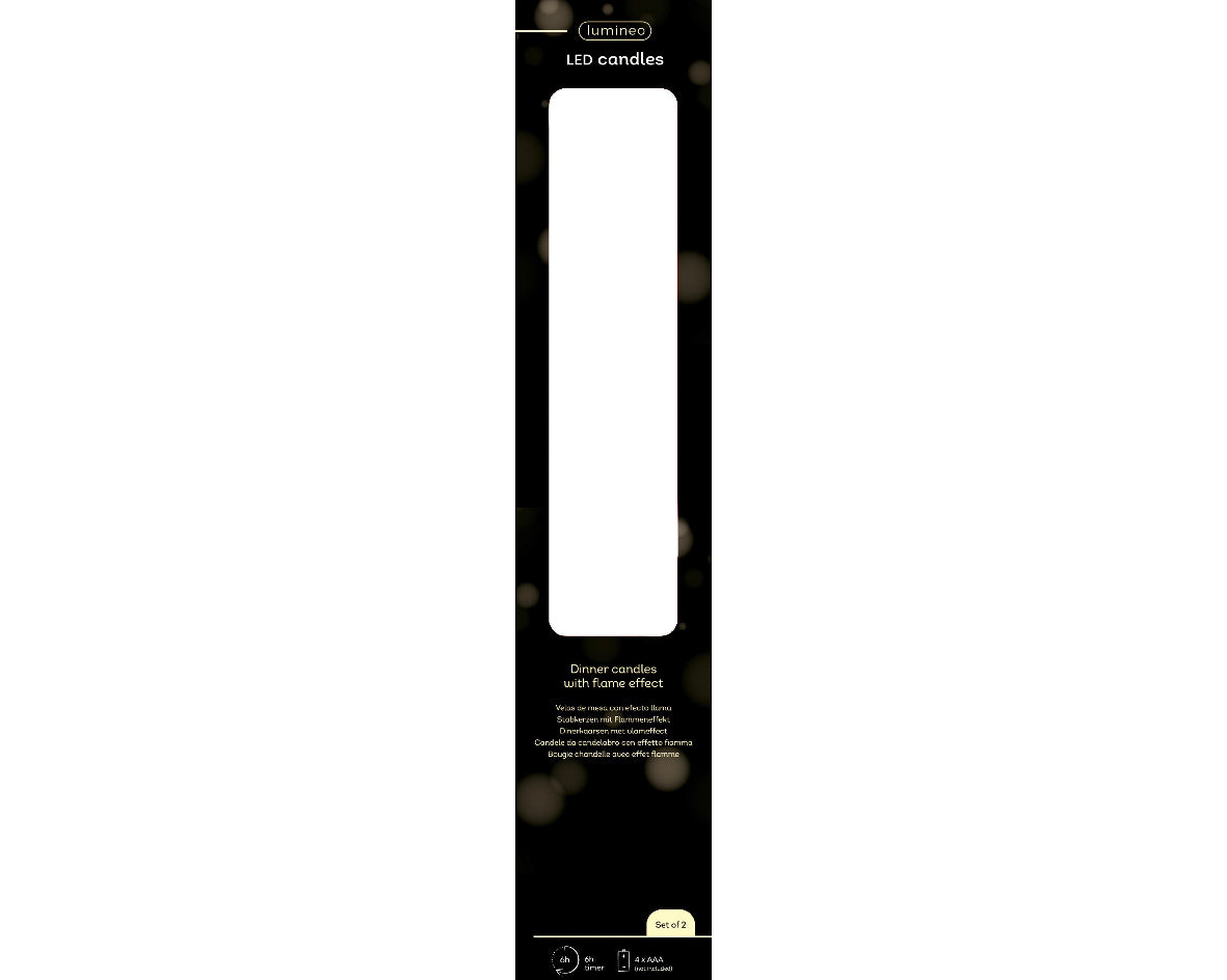 Homesmiths LED Wick Dinner Candle Wax Flat Top Steady Indoor Cream Warm White 24.5cm
