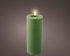 Homesmiths LED Wick Candle Wax Flat Top With Pit Steady Indoor Green Warm White 19cm