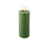Homesmiths LED Wick Candle Wax Flat Top With Pit Steady Indoor Green Warm White 19cm