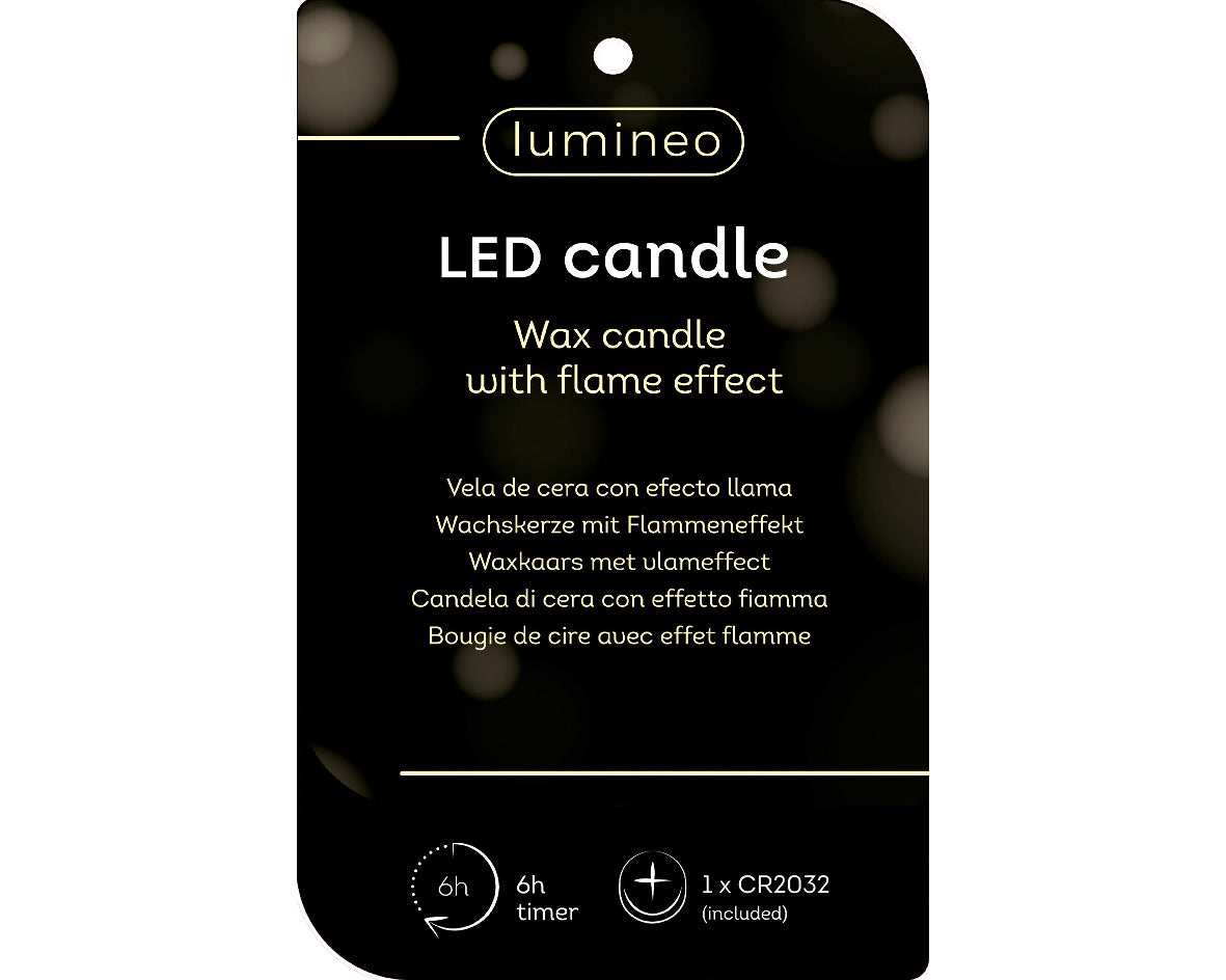 Homesmiths LED Wick Candle Wax Tree Steady Indoor Silver Warm White 15.5cm