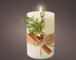 Homesmiths LED Wick Candle Wax Leafs Decoration Steady Indoor Cream Warm White 18cm