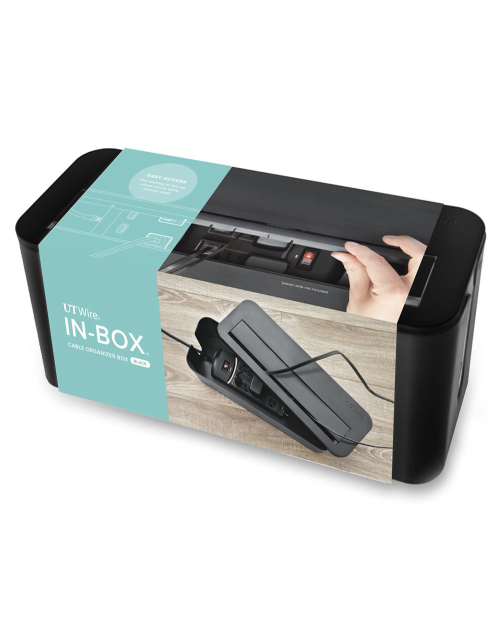 UTW In-Box Cable Organizer Under Desk Black