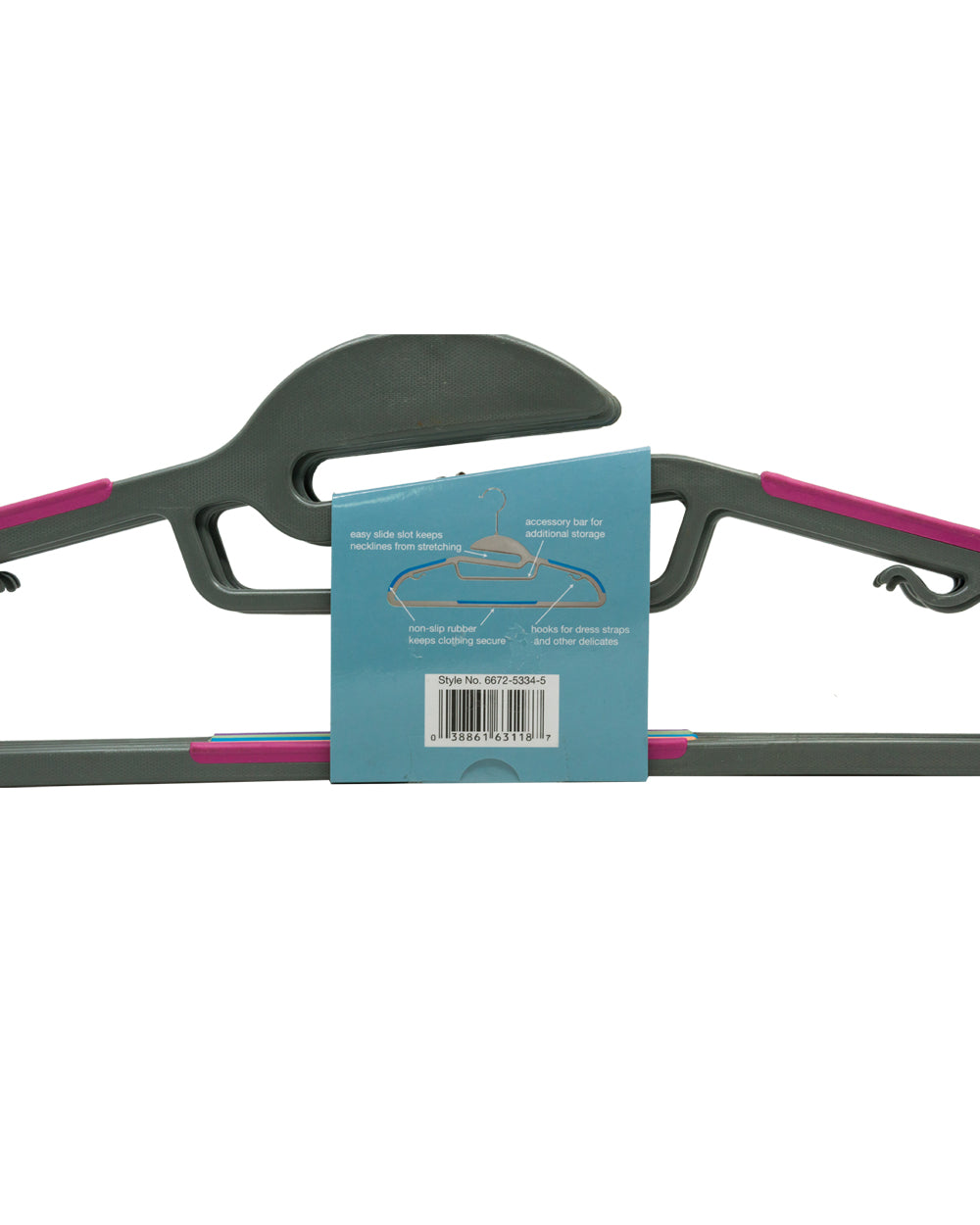 Whitmor Easy Slide Sure Grip Hangers Set of 5 Pieces