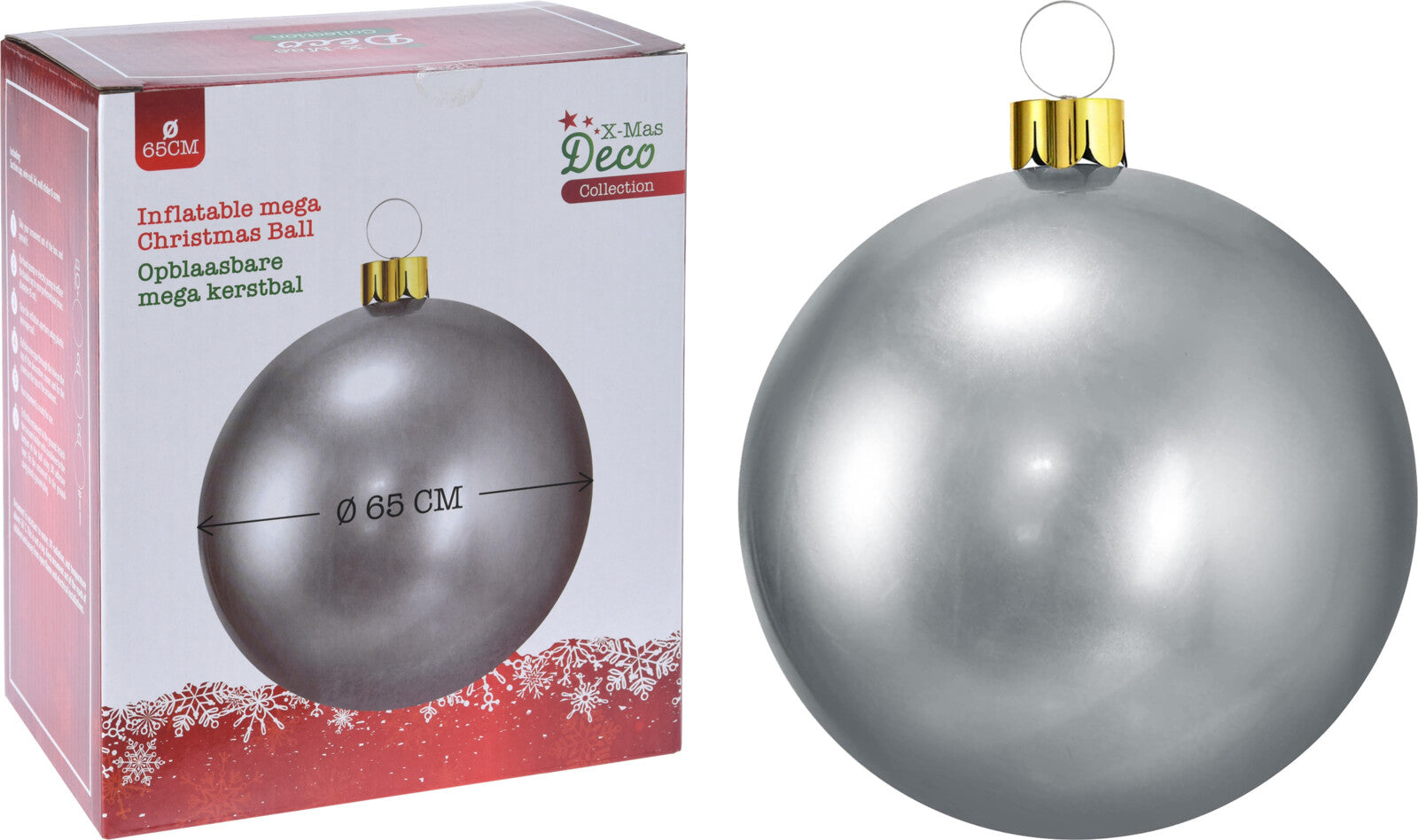 Homesmiths Christmas Ball Inflatable 65cm Silver