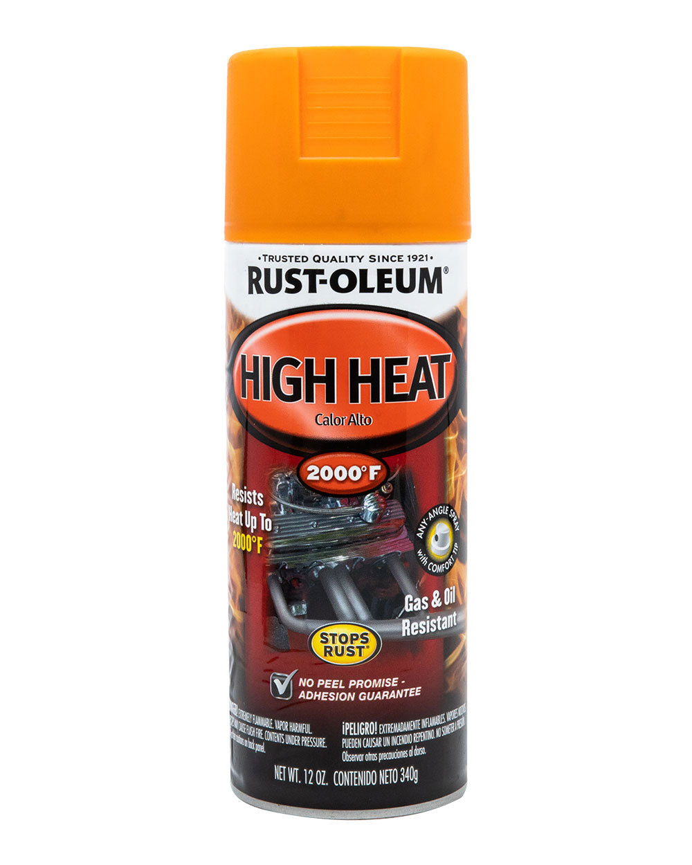 RustOleum Auto High Heat Flat Orange 12Oz