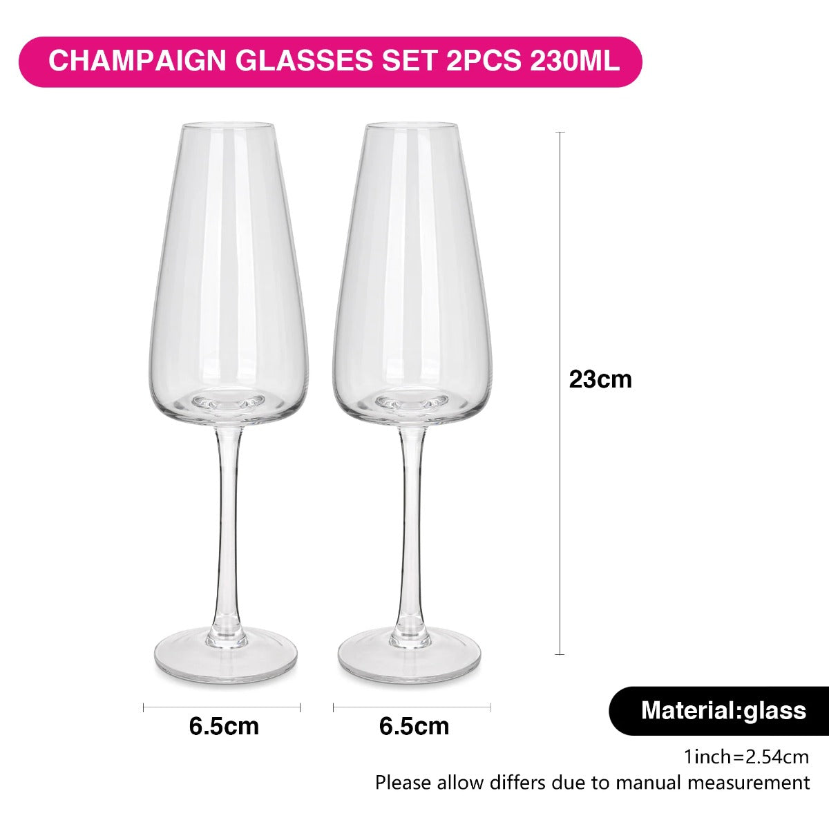 Fissman Set of 2 Champagne Glasses 230ML