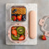 Beola Set Of 2 Glass Food Storage Containers With Silicone Protective Sleeve, 320Ml Blush Pink