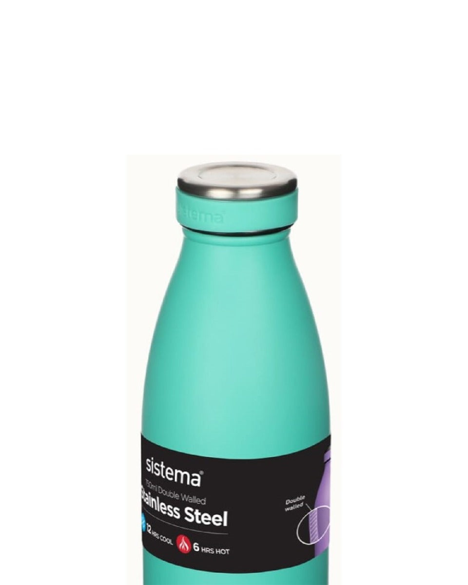 Sistema Stainless Steel Water Bottle Teal 750ML
