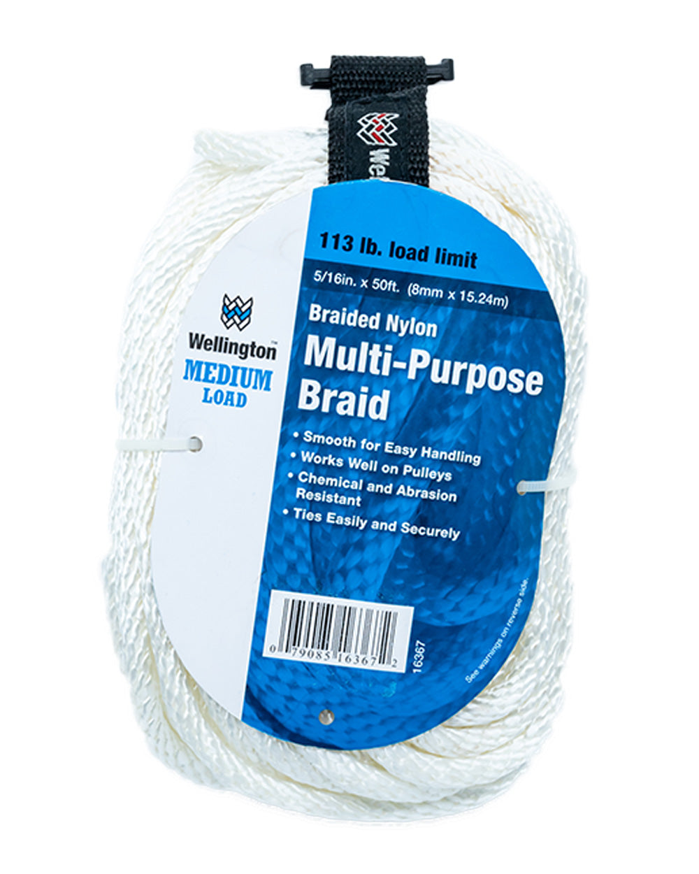 Wellington Cordage 5/16"x50' White Nylon Cord