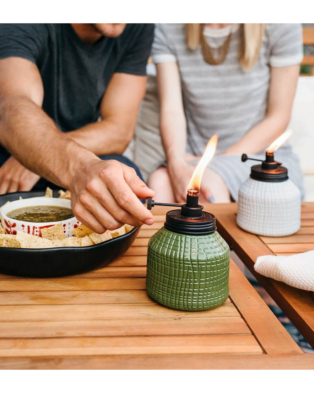 Tiki 5.5 inch Adjustable Flame Table Torch Glass Assorted 1 Piece